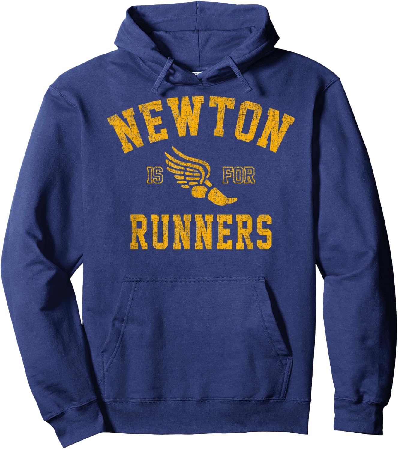 Vintage Style Newton Massachusetts is For Runners Hoodie - Hoodie | Navy