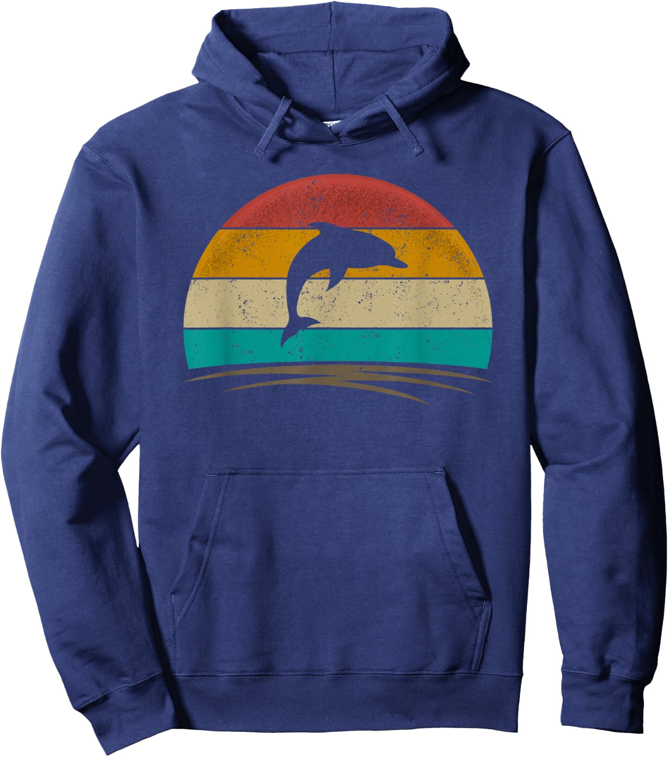 Dolphin Shirt Retro Style Sea Animal Whale Marine Biology Hoodie - Hoodie | Navy