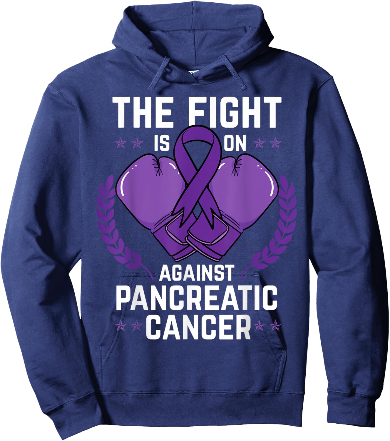 Pancreatic Cancer Shirt Chemotherapy Stomach Boxing Gift Hoodie - Hoodie | Navy