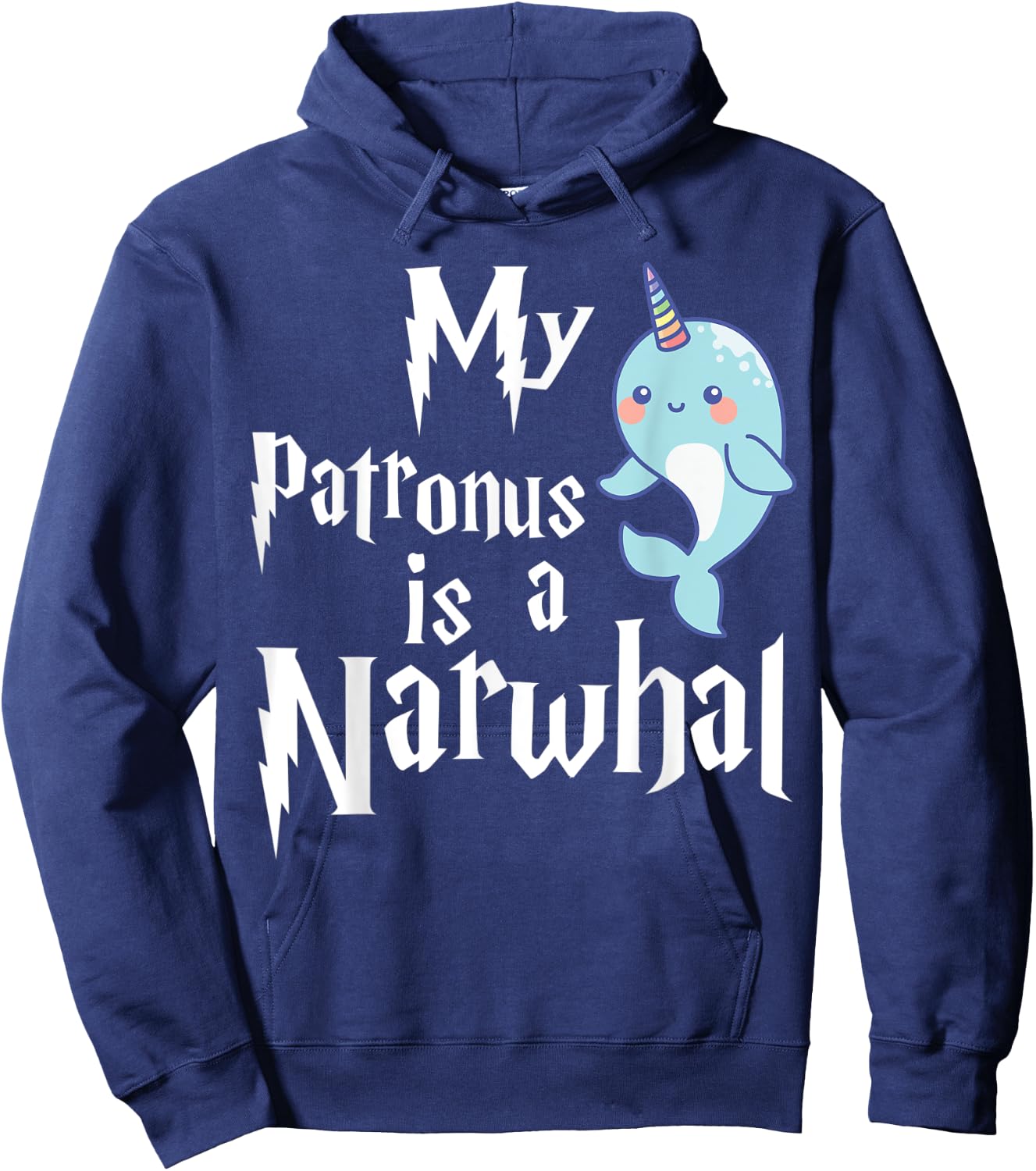 My Patronus Is A Narwhal Women Narwhal Lovers Girls Kid Gift Hoodie - Hoodie | Navy