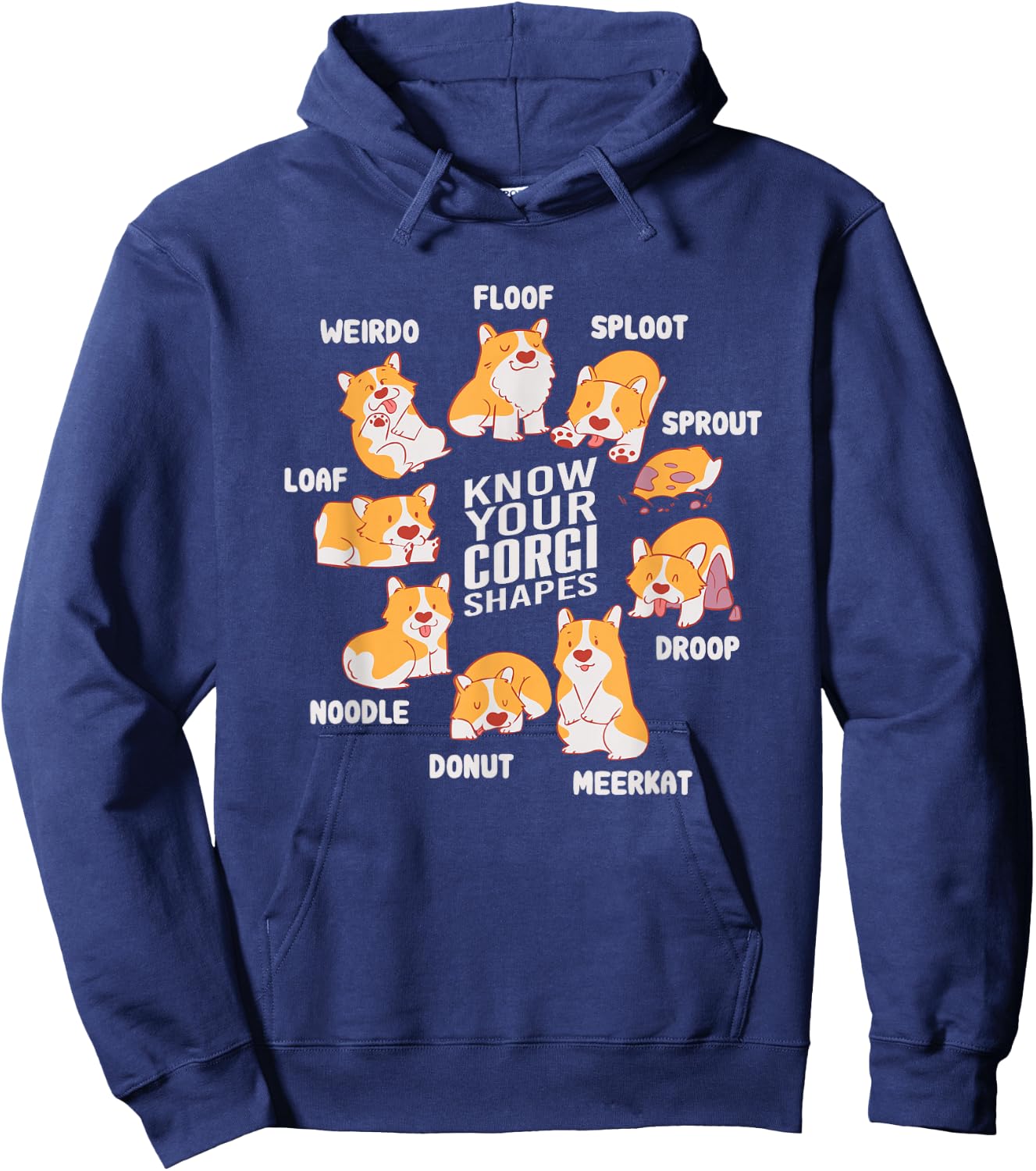 Funny Know Your Corgi Shapes Cute Welsh Dog Lover Hoodie - Hoodie | Navy