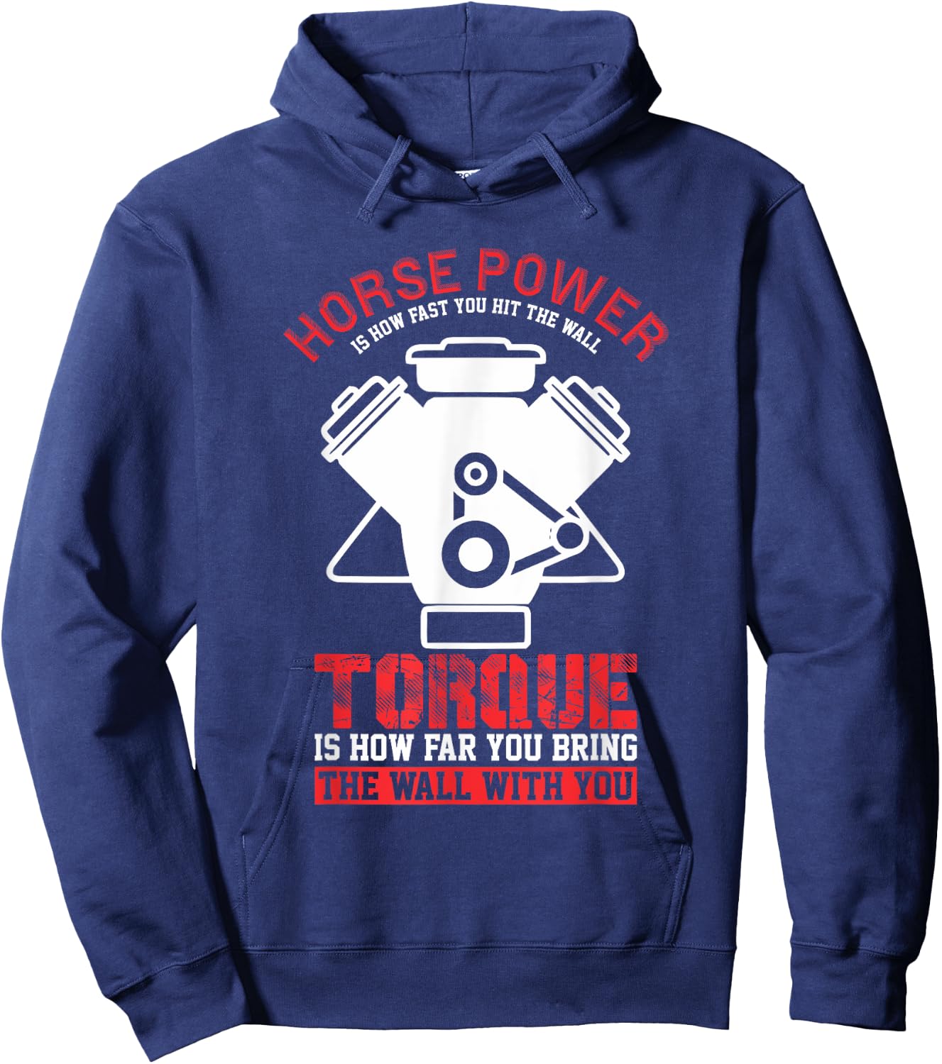 Horsepower And Torque Mechanics &Fast Drivers Funny Hoodie - Hoodie | Navy