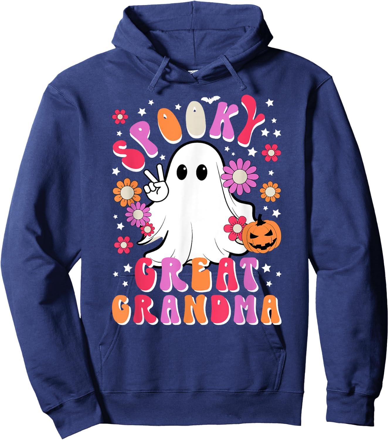 Spooky Great Grandma Halloween Great Grandmother Groovy Hoodie - Hoodie | Navy
