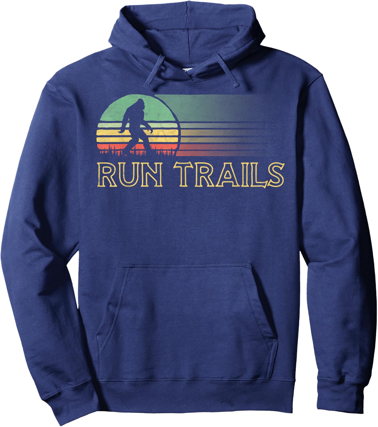 Run Trails Bigfoot Runner Race Ultra Run Graphic Hoodie - Hoodie | Navy