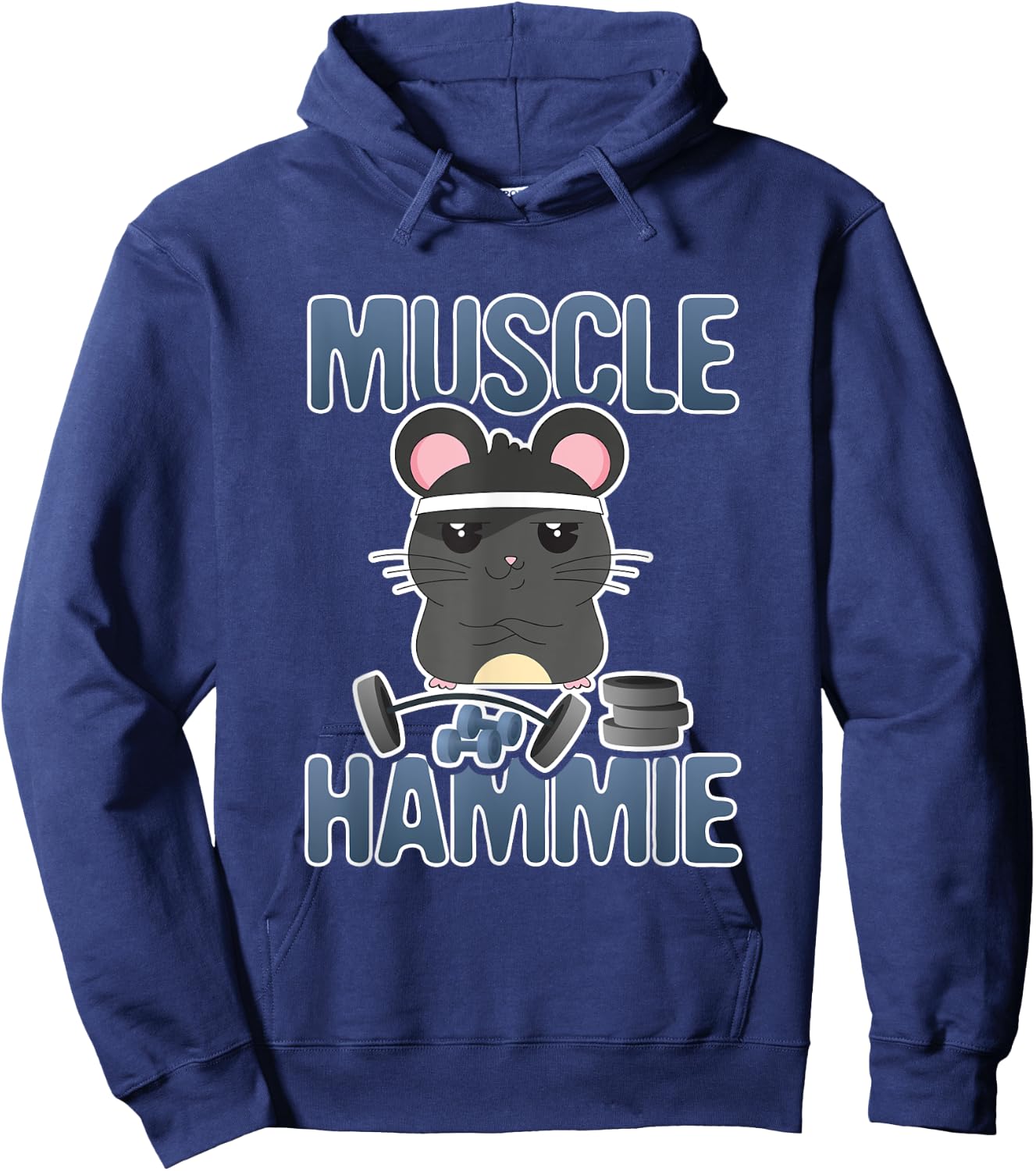 Muscle Hammie Funny Hamster Gym Work Out Hoodie - Hoodie | Navy