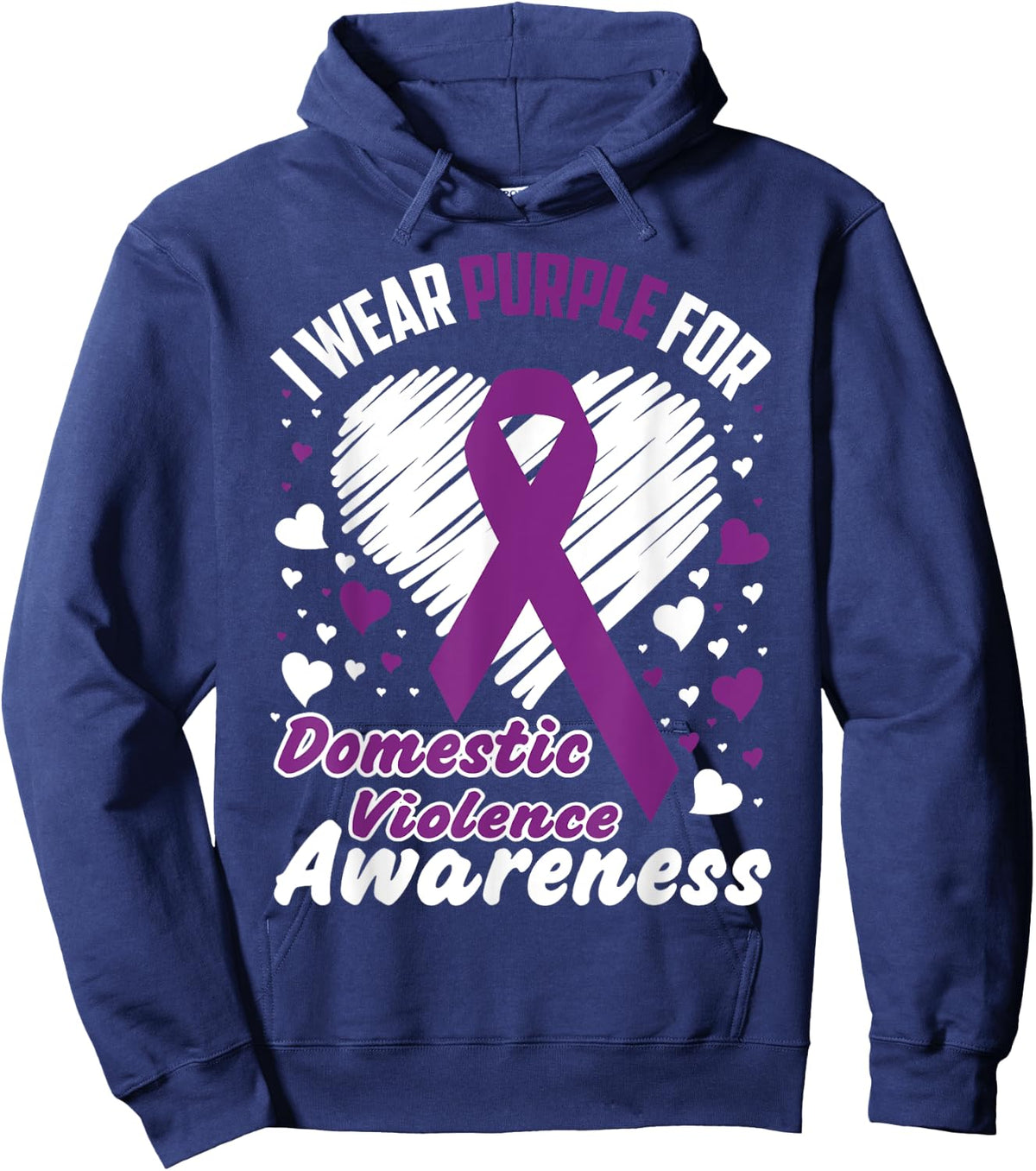 I Wear Purple For Domestic Violence Awareness Shirt Hoodie - Hoodie | Navy