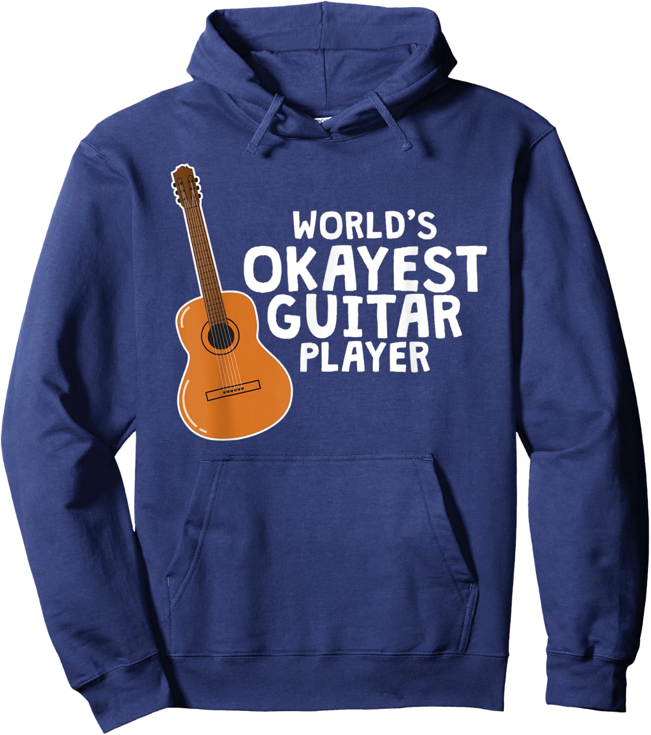 Worlds Okayest Guitar Player Shirt Guitarist Gift Hoodie - Hoodie | Navy