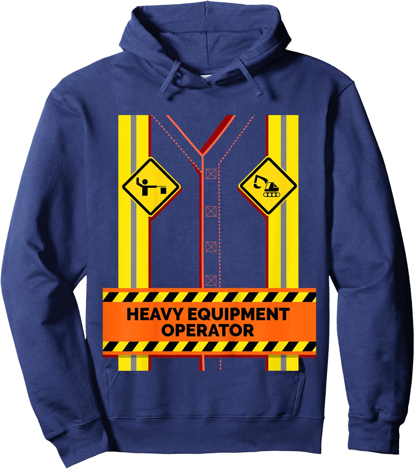 Kids Kids Construction Worker Costume Boys Equipment Operator Hoodie - Hoodie | Navy