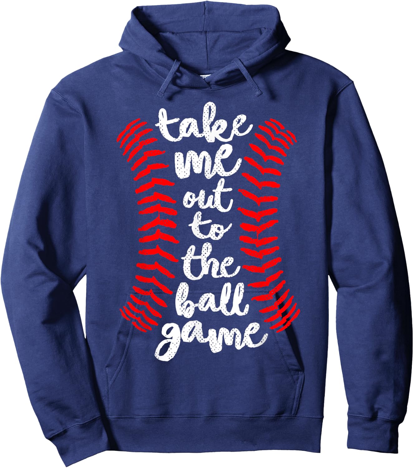 Take Me Out Ball Game Shirt Baseball Song Red Blue Black Hoodie - Hoodie | Navy
