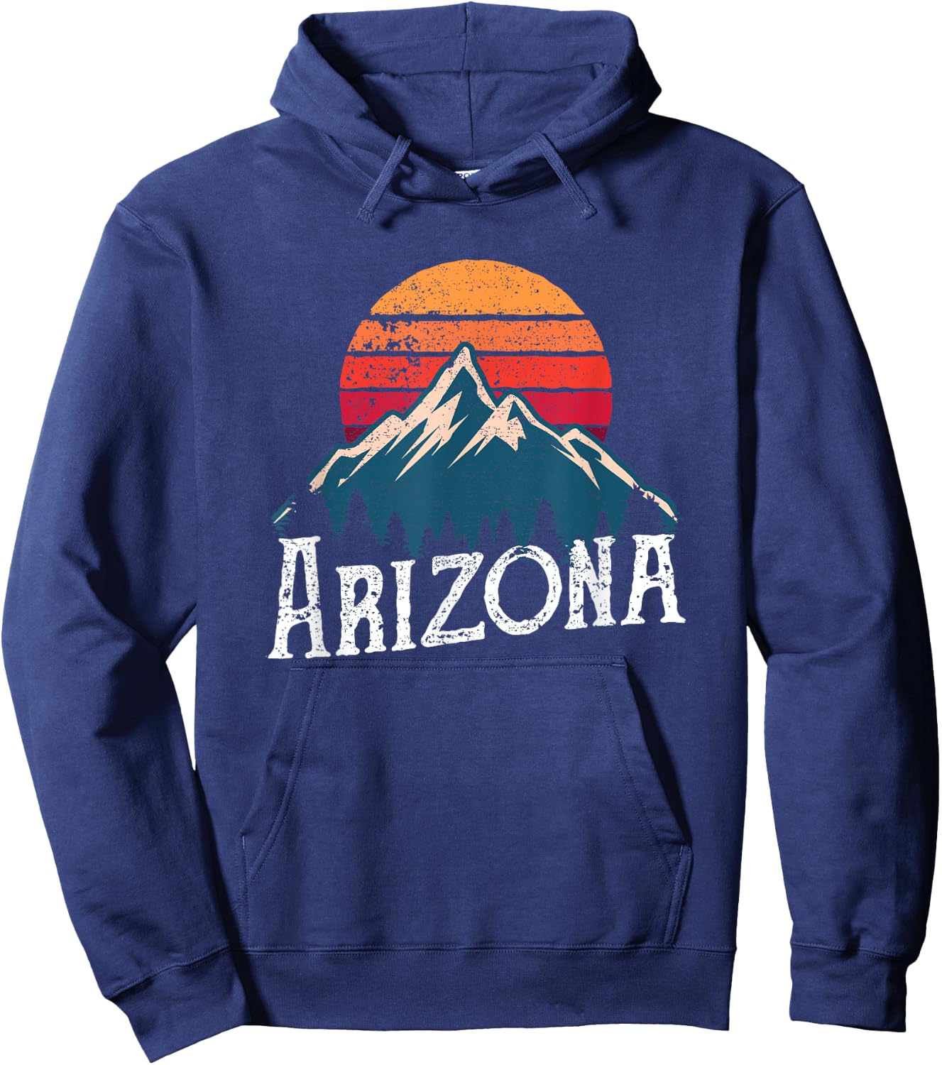 Vintage Retro AZ, Arizona Mountains Outdoor Wildness Hoodie - Hoodie | Navy