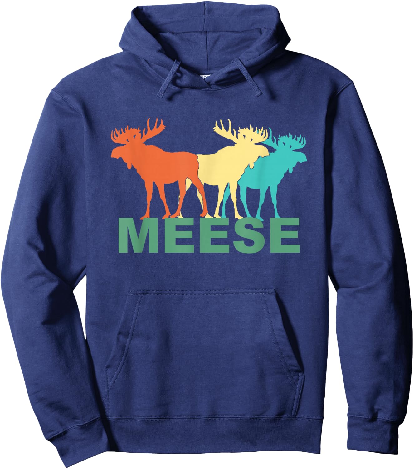 Meese Moose Antlers Wildlife Hoodie - Hoodie | Navy