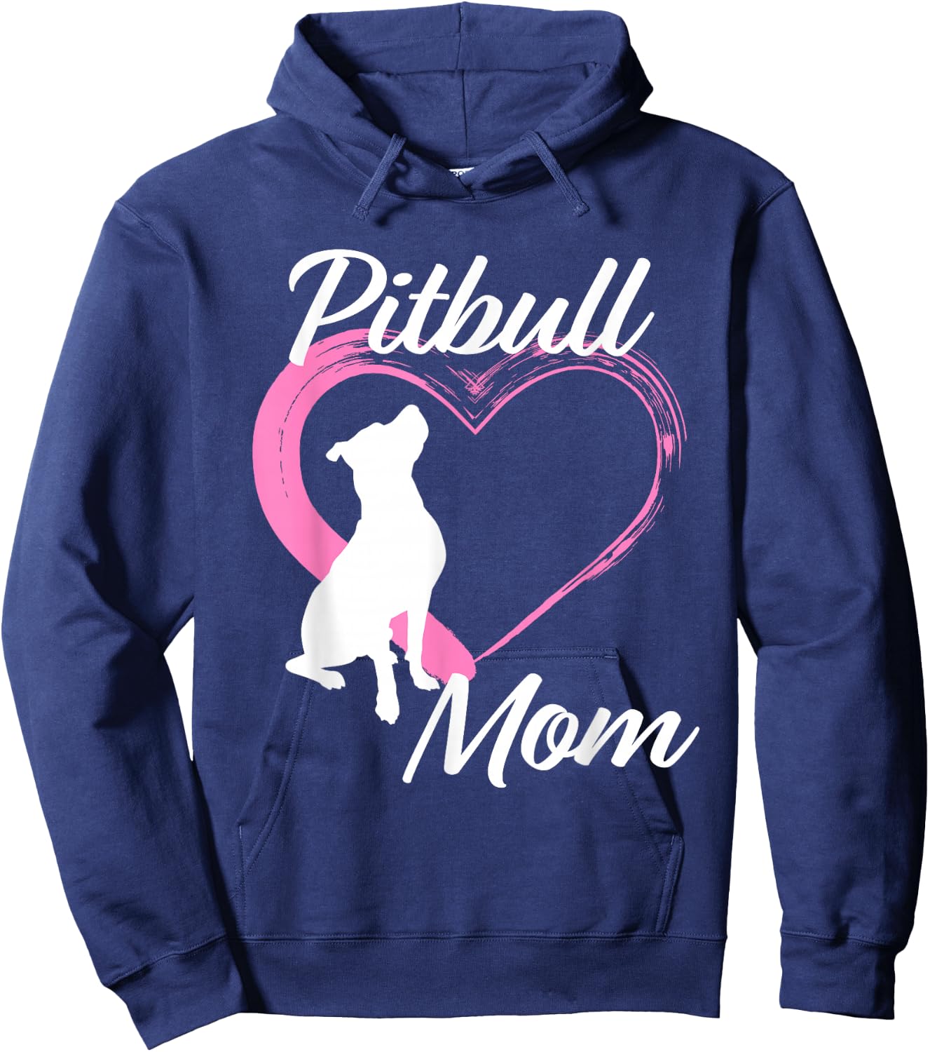 Pitbull Gifts for Pitbull Lovers Cute Pitbull Mom Pink Heart Hoodie - Hoodie | Navy