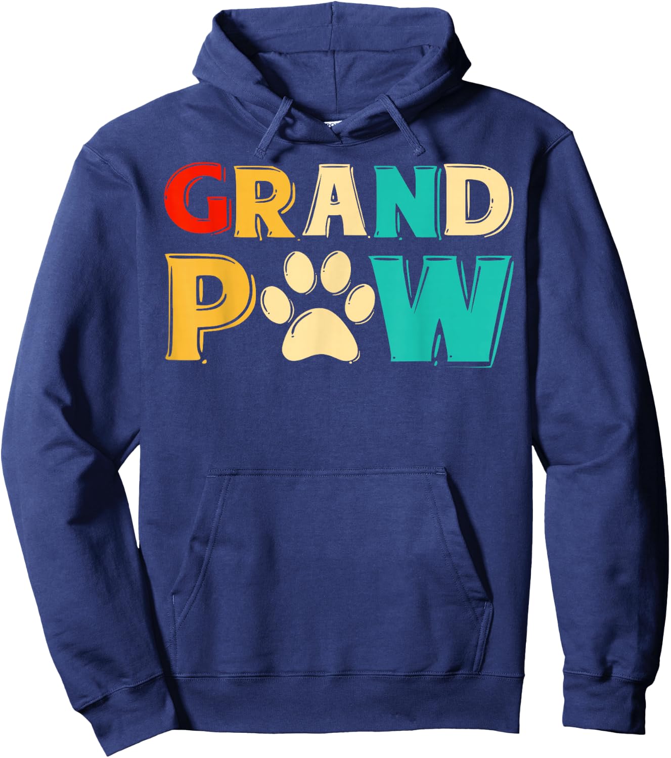 Grand Paw Dog Grandpaw Grandpa Dog Lover Vintage Gift Men Women Girls Kids Hoodie - Hoodie | Navy