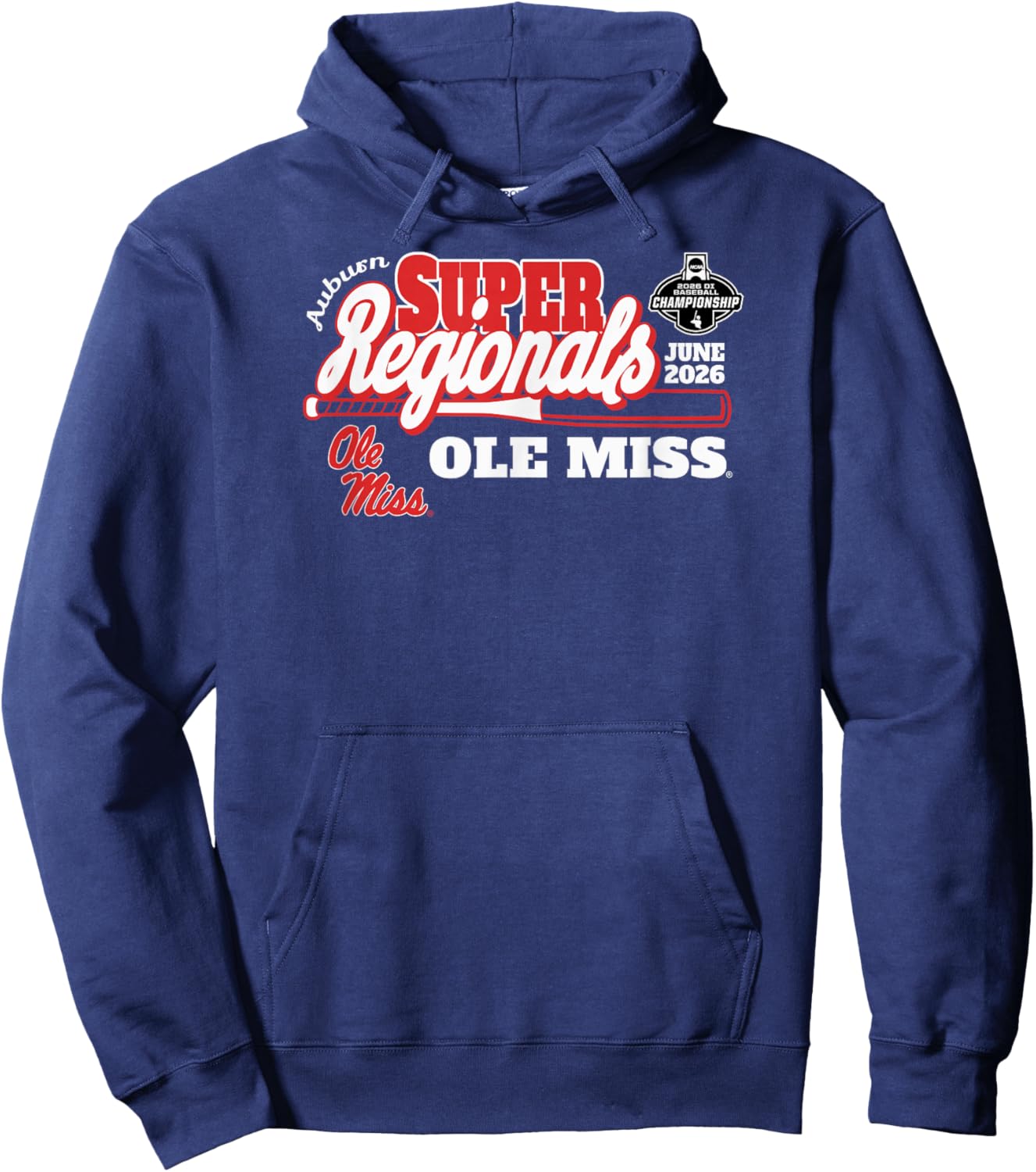 Ole Miss Rebels Super Regionals Baseball 2026 CWS Hoodie - Hoodie | Navy