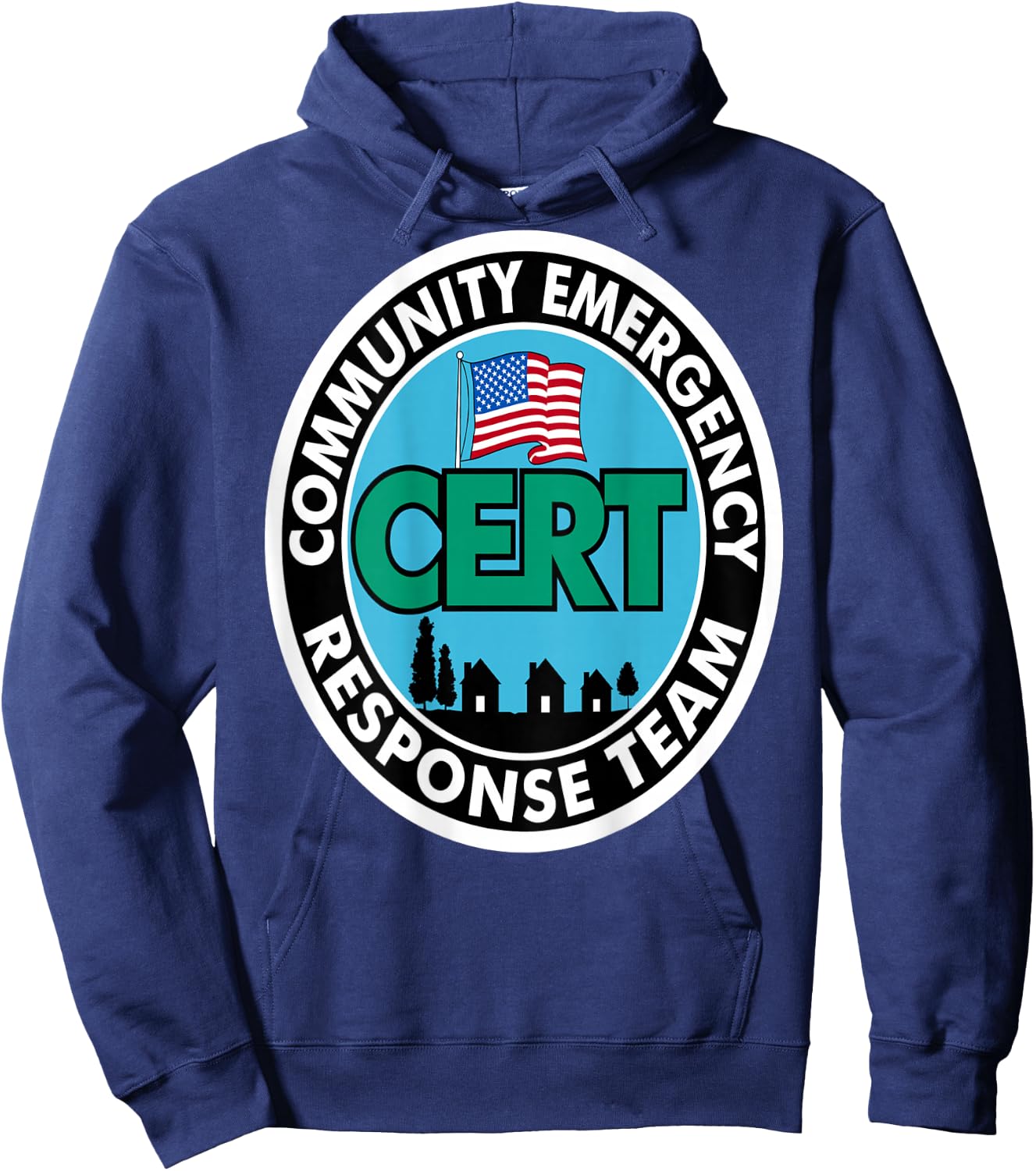 CERT Community Emergency Response Team White Back Print Hoodie - Hoodie | Navy