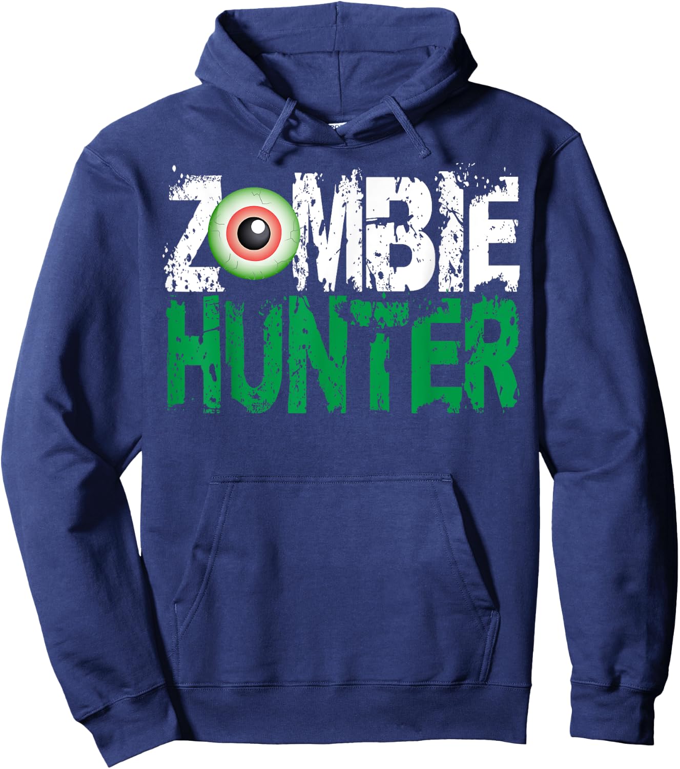 Zombie Hunter Halloween Shirt Cute with an Eye Hunting Gift Hoodie - Hoodie | Navy