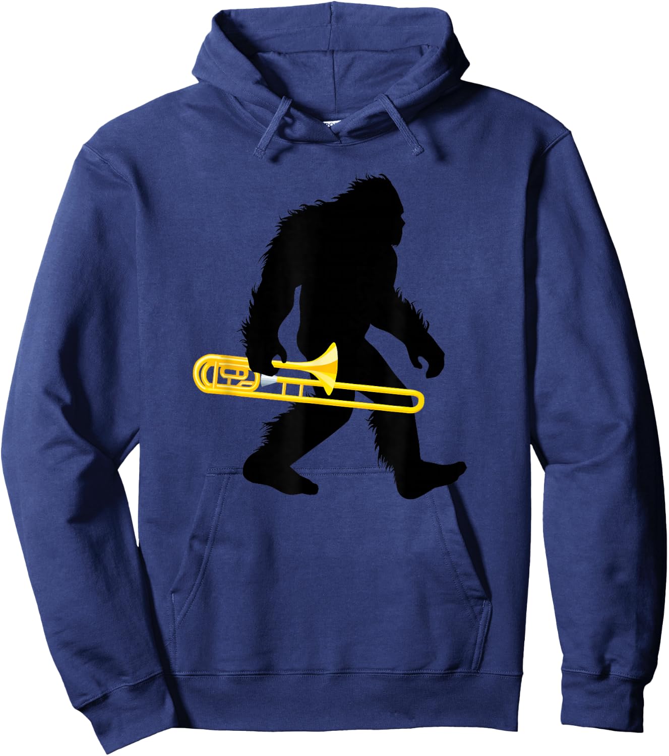 Bigfoot Trombone Sasquatch Trombonist Apparel Hoodie - Hoodie | Navy
