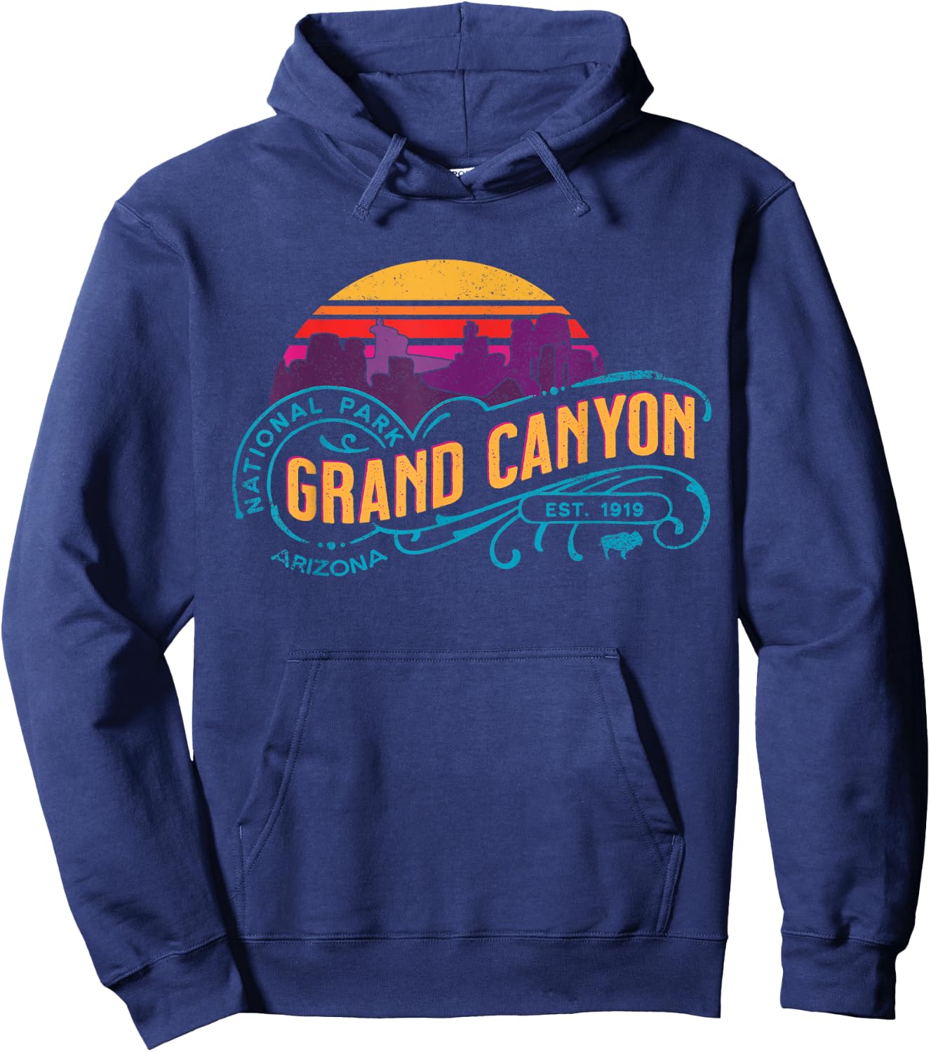 Retro Grand Canyon National Park Vintage Sunset Souvenir Hoodie - Hoodie | Navy
