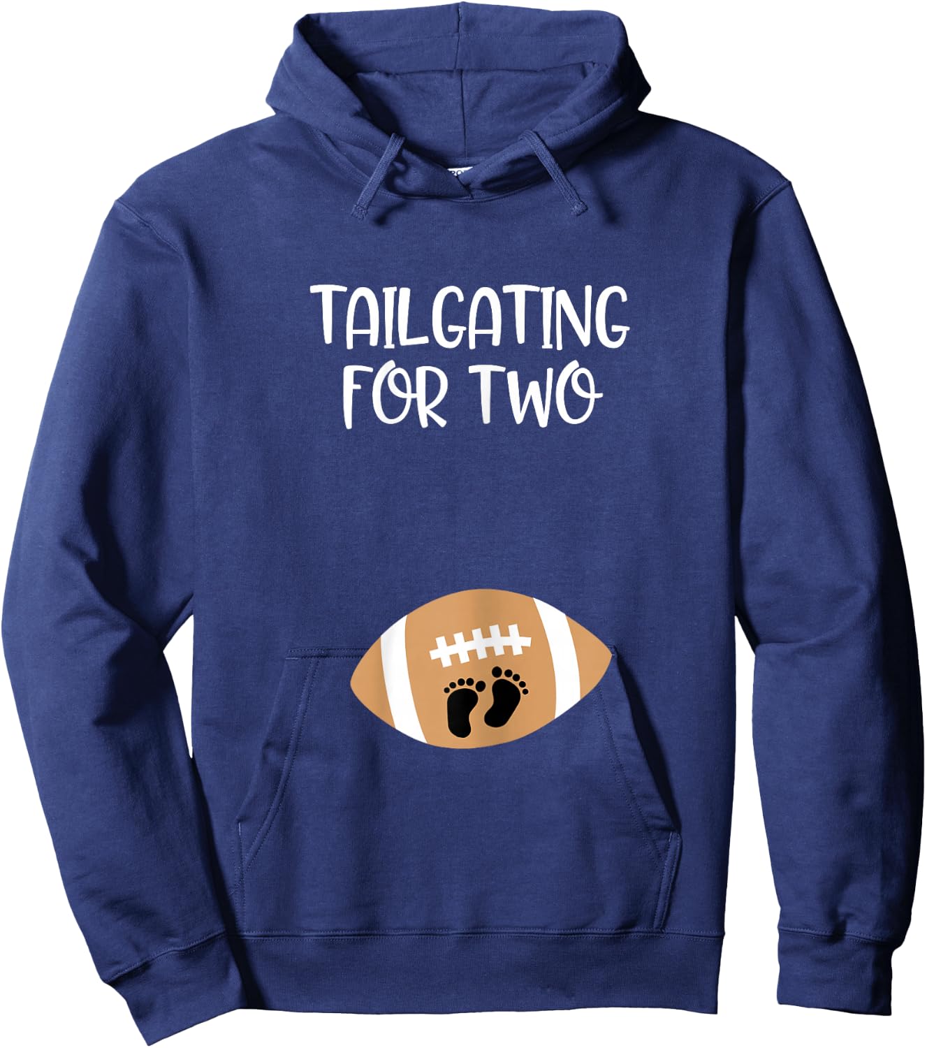 Tailgating for Two Football Game Day Pregnant Expecting Mom Hoodie - Hoodie | Navy