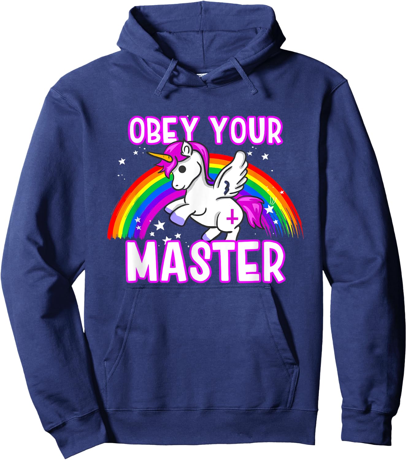Obey Your Master - Bad Unicorn Religion Heavy Metal God Hoodie - Hoodie | Navy