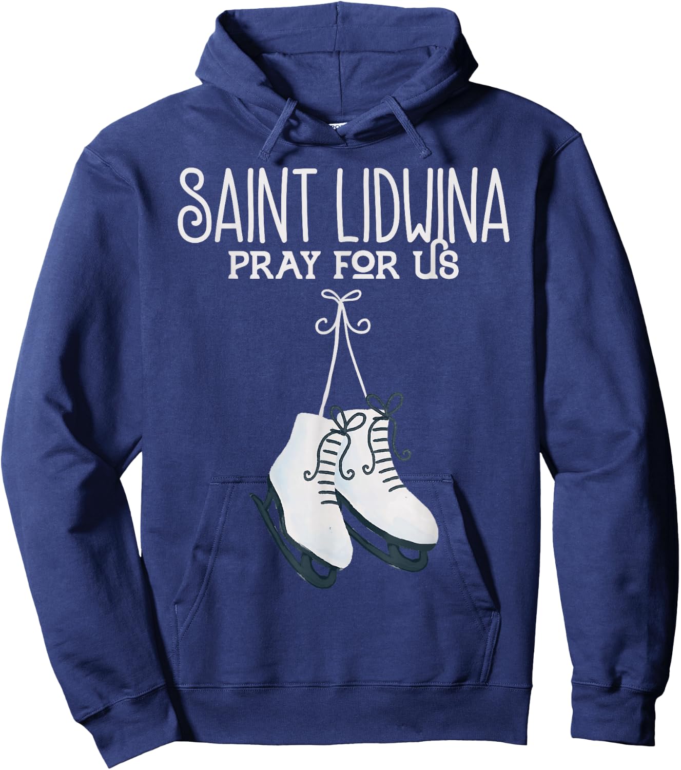 St. Lidwina Patron Saint of Ice Skating Schiedam Catholic Hoodie - Hoodie | Navy