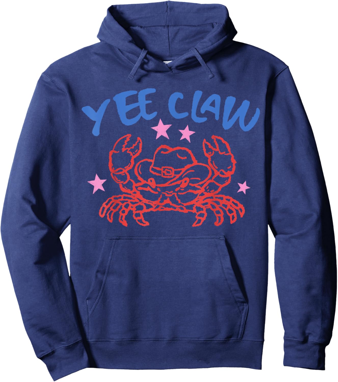 Funny Crab Yee Claw Cowboy Western Beach Hoodie - Hoodie | Navy