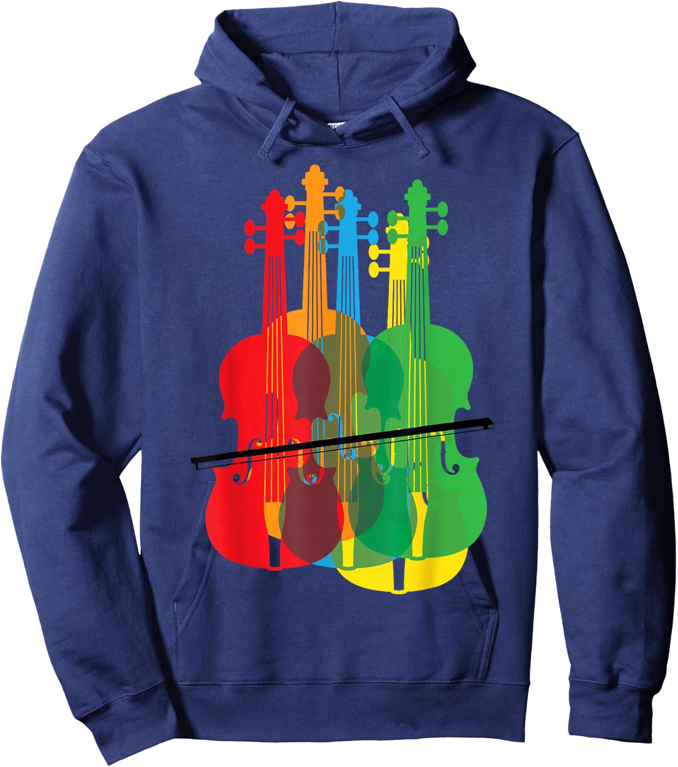 Multicolored Violins Birthday Gift Musicians Hoodie - Hoodie | Navy
