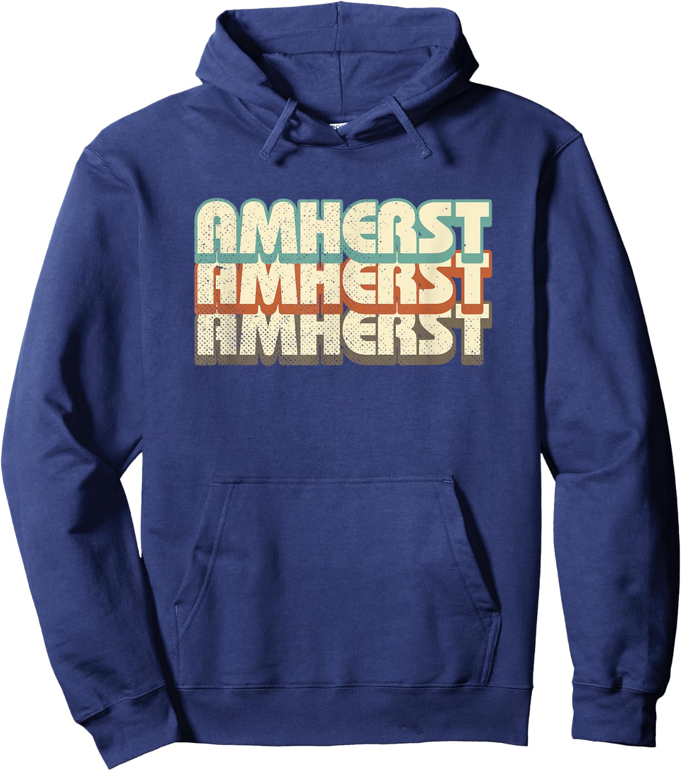 Retro Amherst Massachusetts Hoodie - Hoodie | Navy