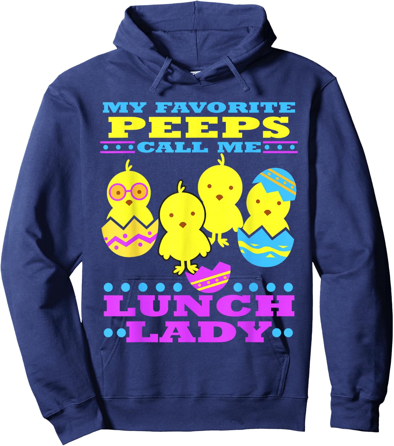 Easter Lunch Lady School Cute Cafeteria Worker Hoodie - Hoodie | Navy