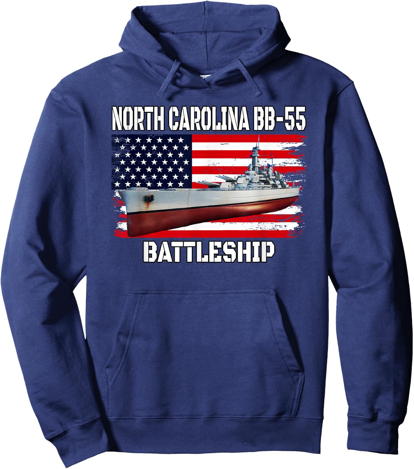 USS North Carolina BB-55 Battleship Veterans Father Grandpa Hoodie - Hoodie | Navy