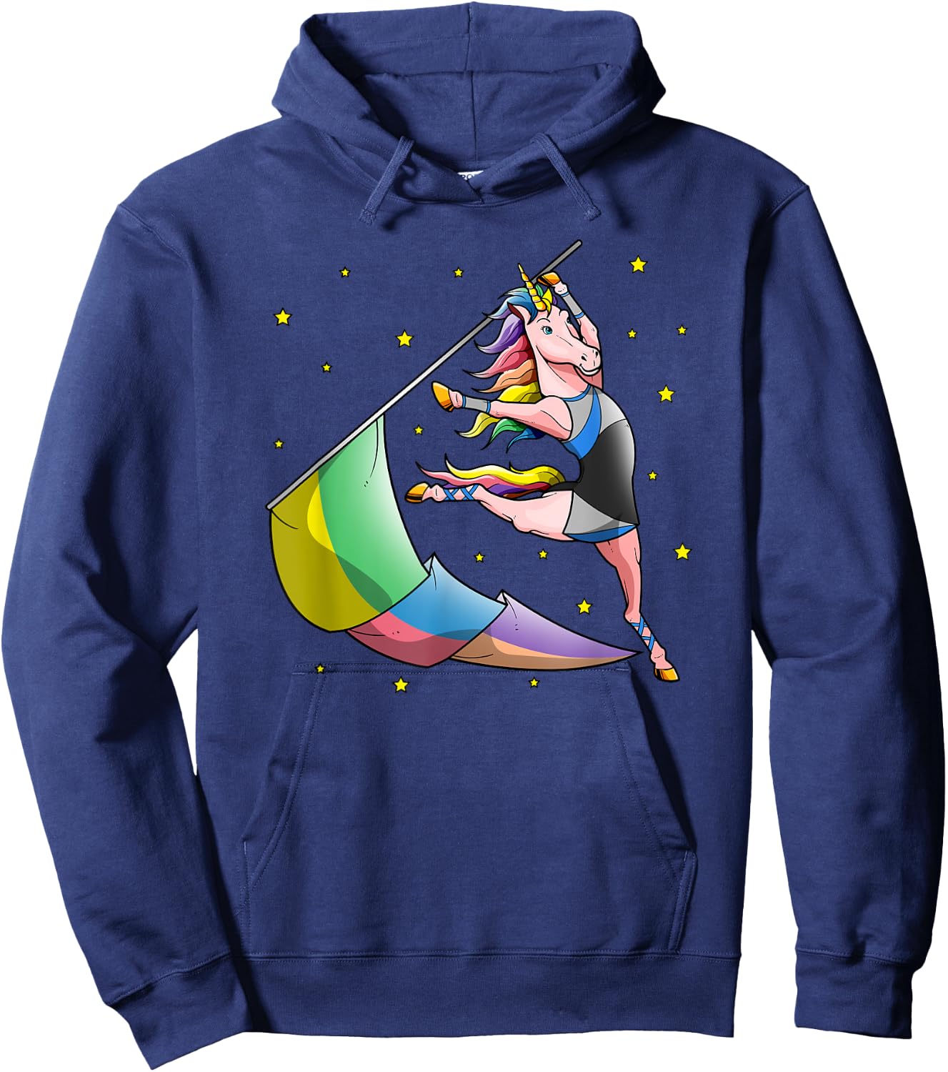 Color Guard Unicorn Winter Guard Flag Tossing Gifts Girls Hoodie - Hoodie | Navy