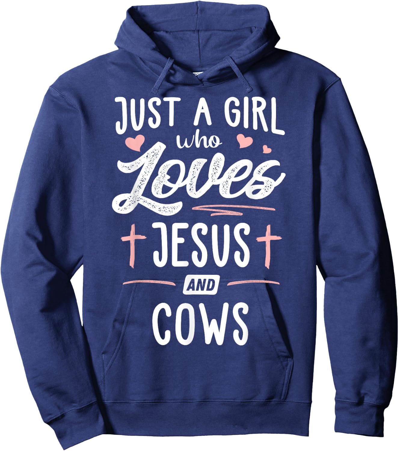Just A Girl Who Loves Jesus And Cows Gift Women Hoodie - Hoodie | Navy