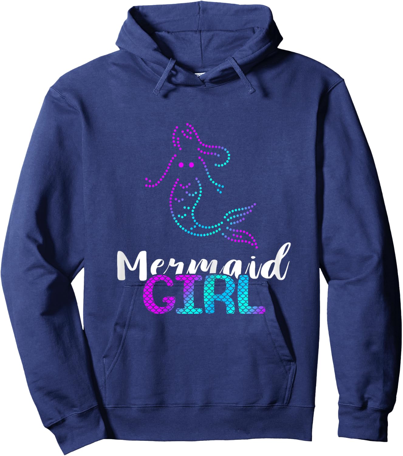 Aqua Mermaid Girl Clamshell Sea Creature Mermaid Love Hoodie - Hoodie | Navy