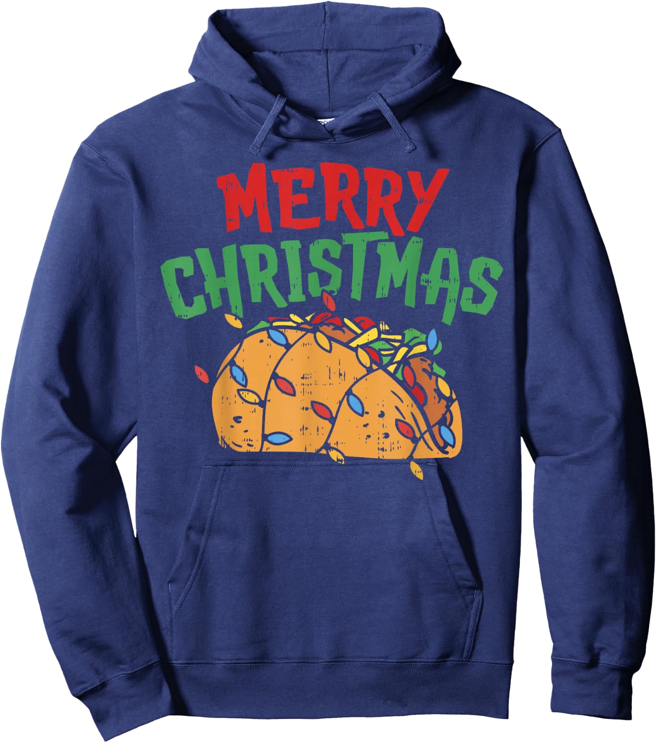Merry Christmas Taco Shirt Mexican Lover Foodie GIft Hoodie - Hoodie | Navy