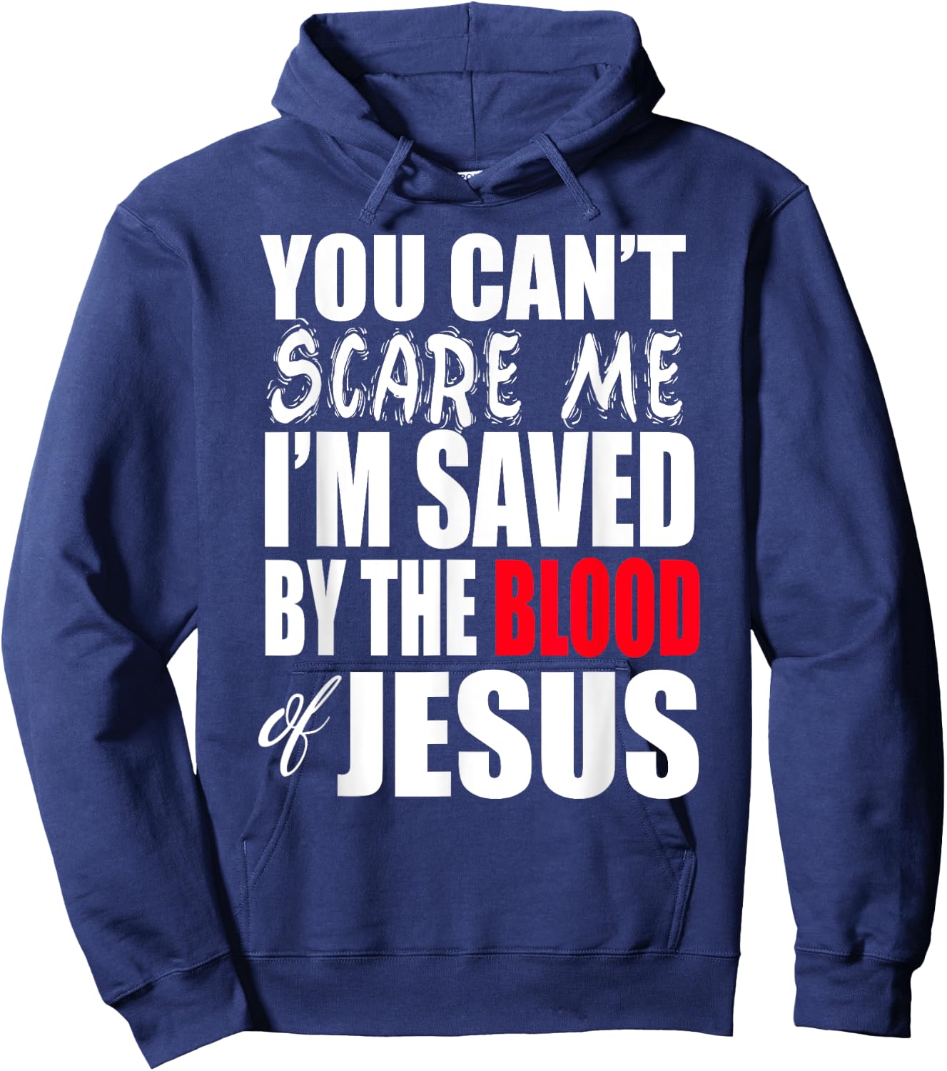 Christerest: Saved By The Blood of Jesus Christian Hoodie - Hoodie | Navy