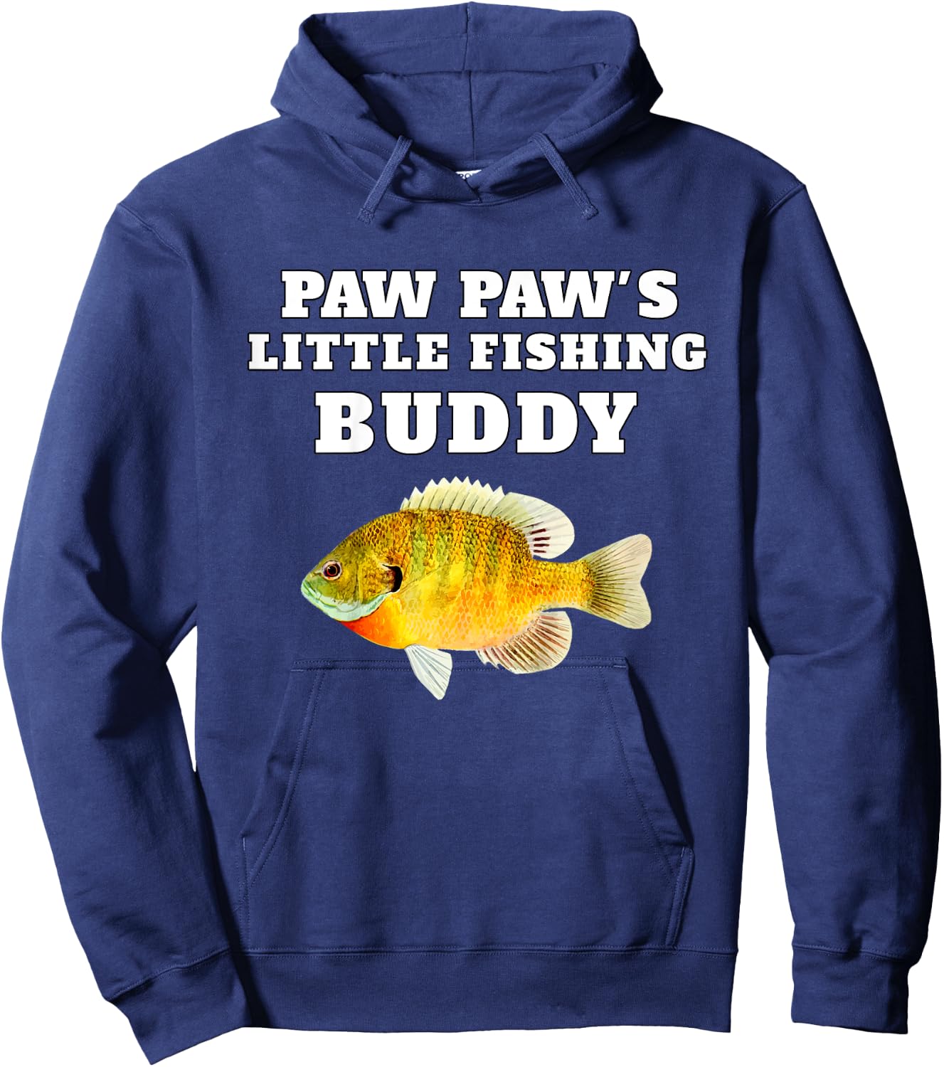 Paw Paws Little Fishing Buddy Cute Kids Fishing Shirt Hoodie - Hoodie | Navy
