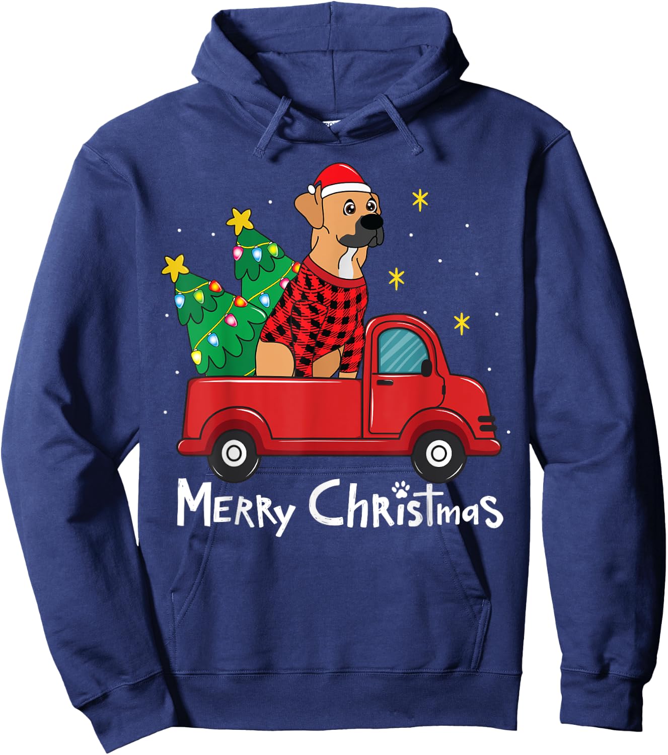 Black Mouth Cur Christmas Funny Gift Hoodie - Hoodie | Navy