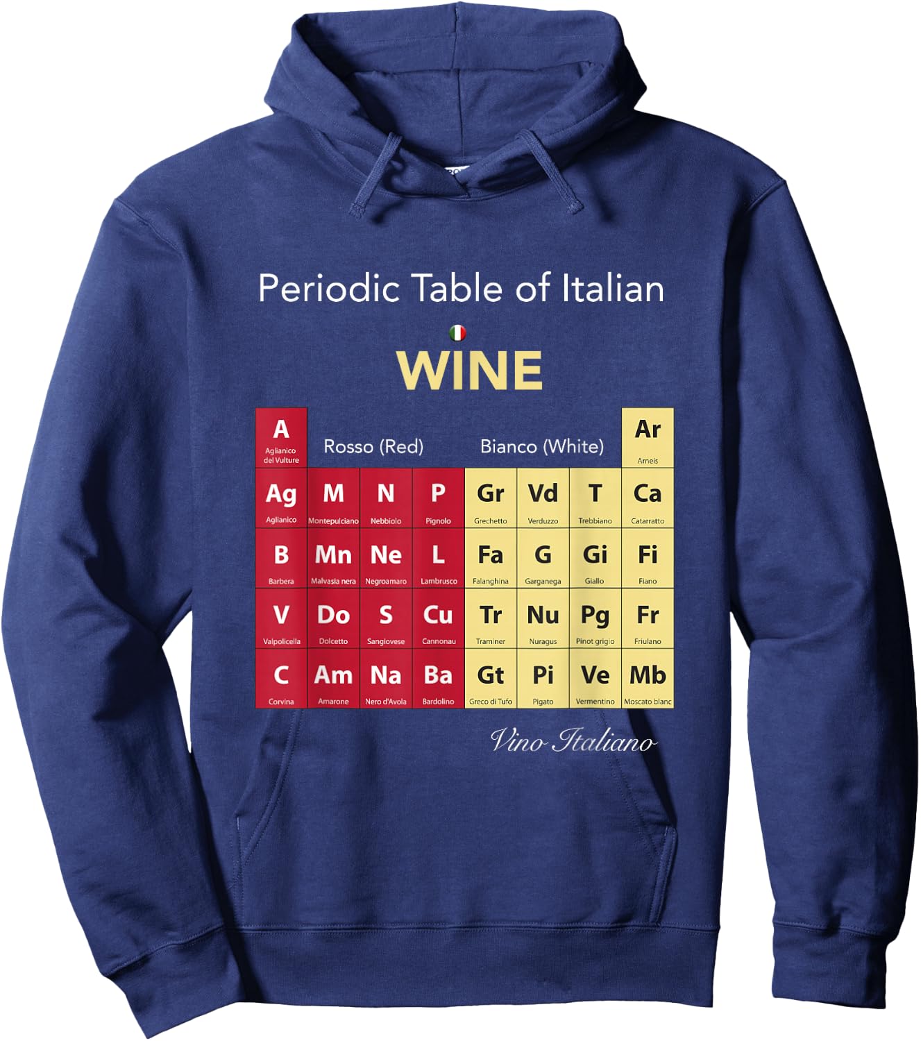 Periodic Table of Italian Wine Hoodie - Hoodie | Navy