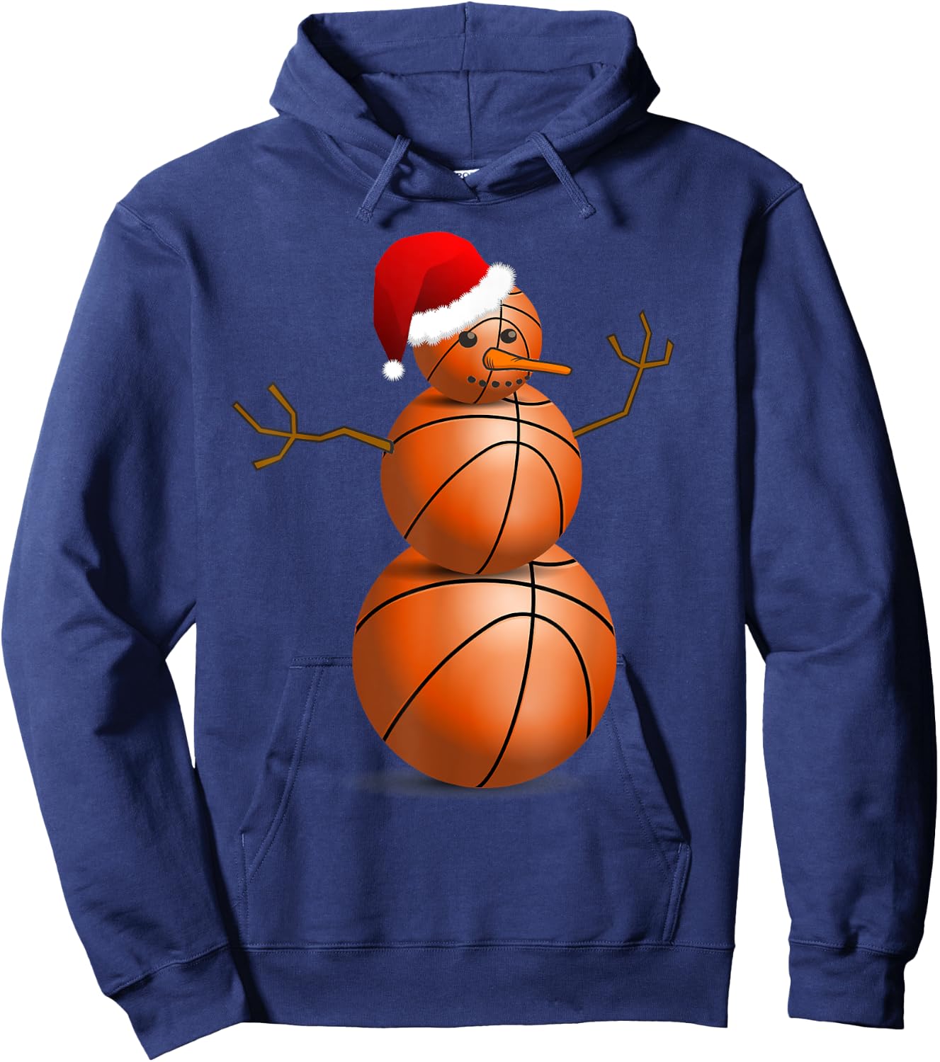 Christmas Basketball Shirt - Basketball Snowman Hoodie - Hoodie | Navy