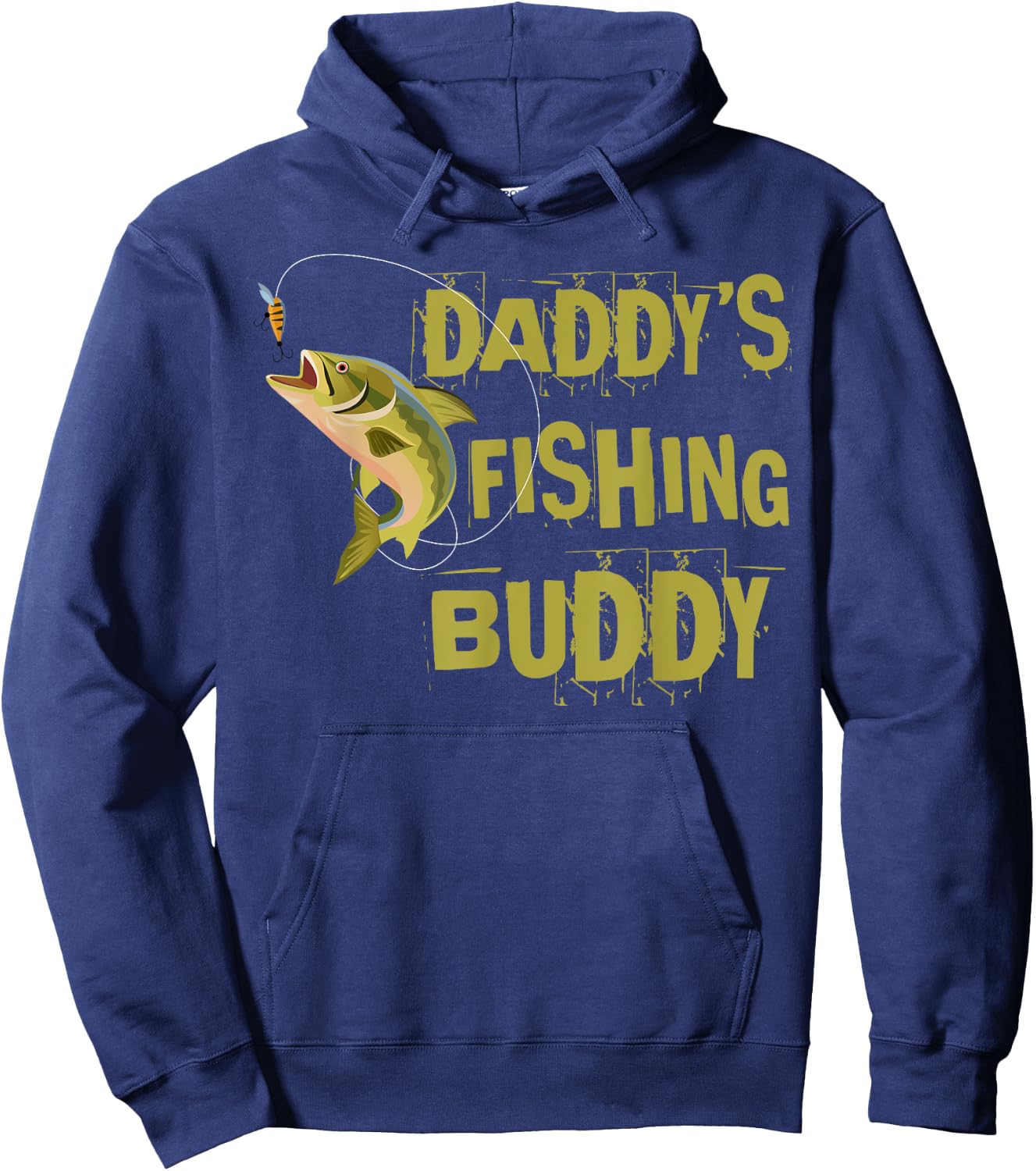 Daddy's Fishing Buddy Shirt Funny Fisherman Boys Girls Kids Hoodie - Hoodie | Navy