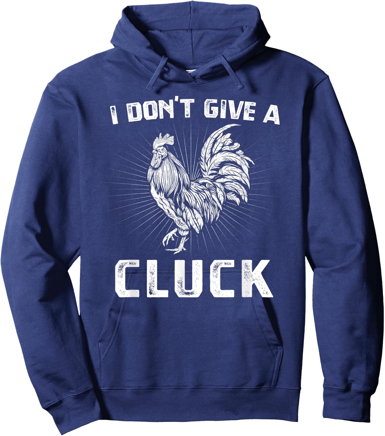 I Don't Give A Cluck Chicken Farm Vintage Farmer Hoodie - Hoodie | Navy