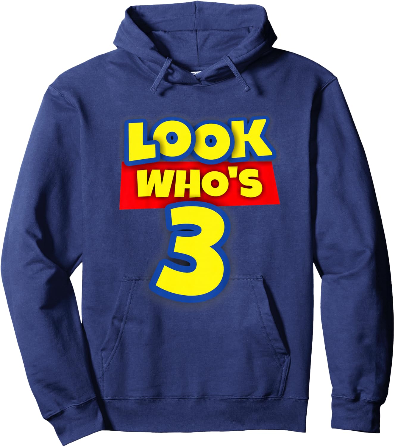 3 Year Old Birthday Party Theme Boys Girls Look Who's 3 Hoodie - Hoodie | Navy