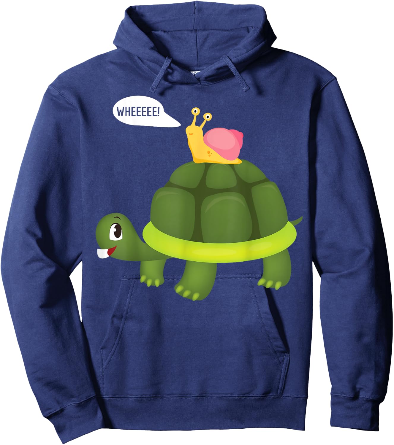 Snail Riding Turtle Funny Shirt Hoodie - Hoodie | Navy
