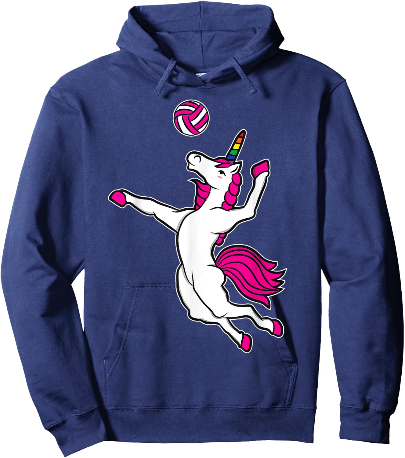 Funny Volleyball Unicorn For Volleyball Girls Hoodie - Hoodie | Navy