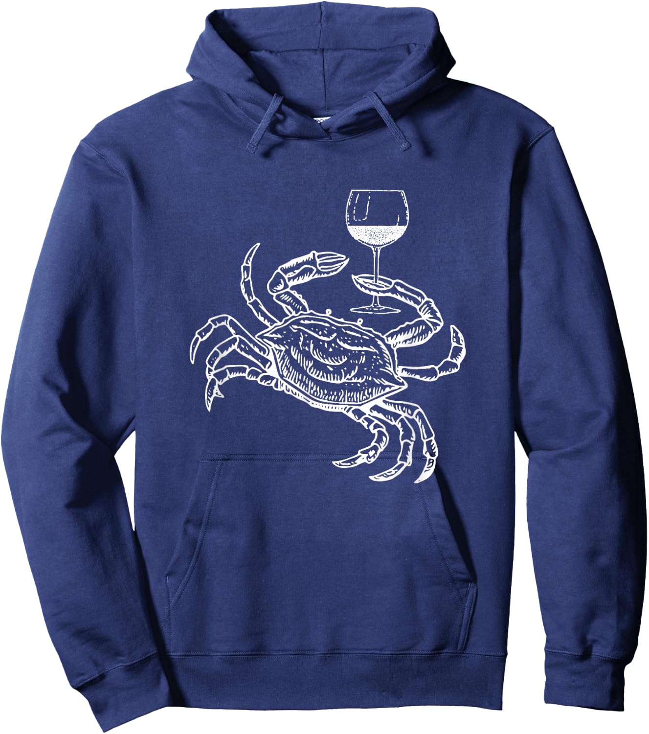 Wine Crab Ocean Lovers Shirt Funny Drinking Vacation Hoodie - Hoodie | Navy