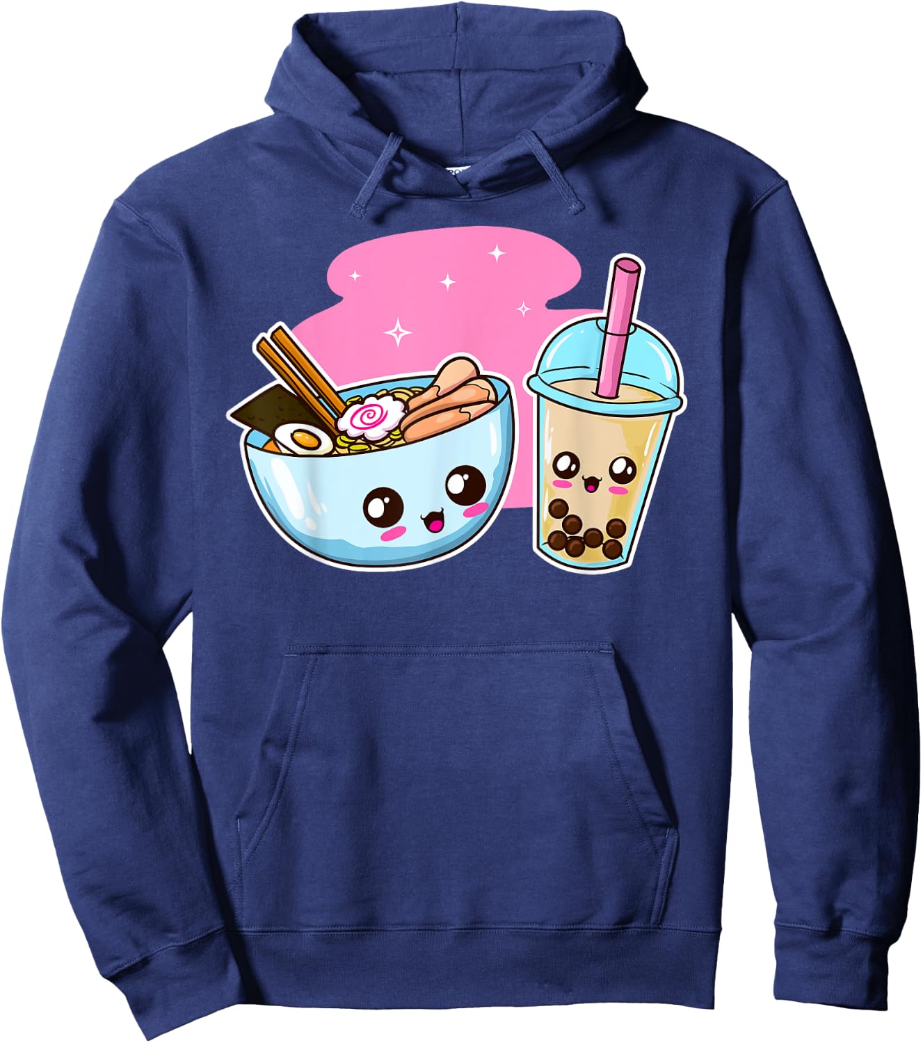 Ramen Bubble Tea Boba Japanese Noodles K-POP Merch Anime Hoodie - Hoodie | Navy