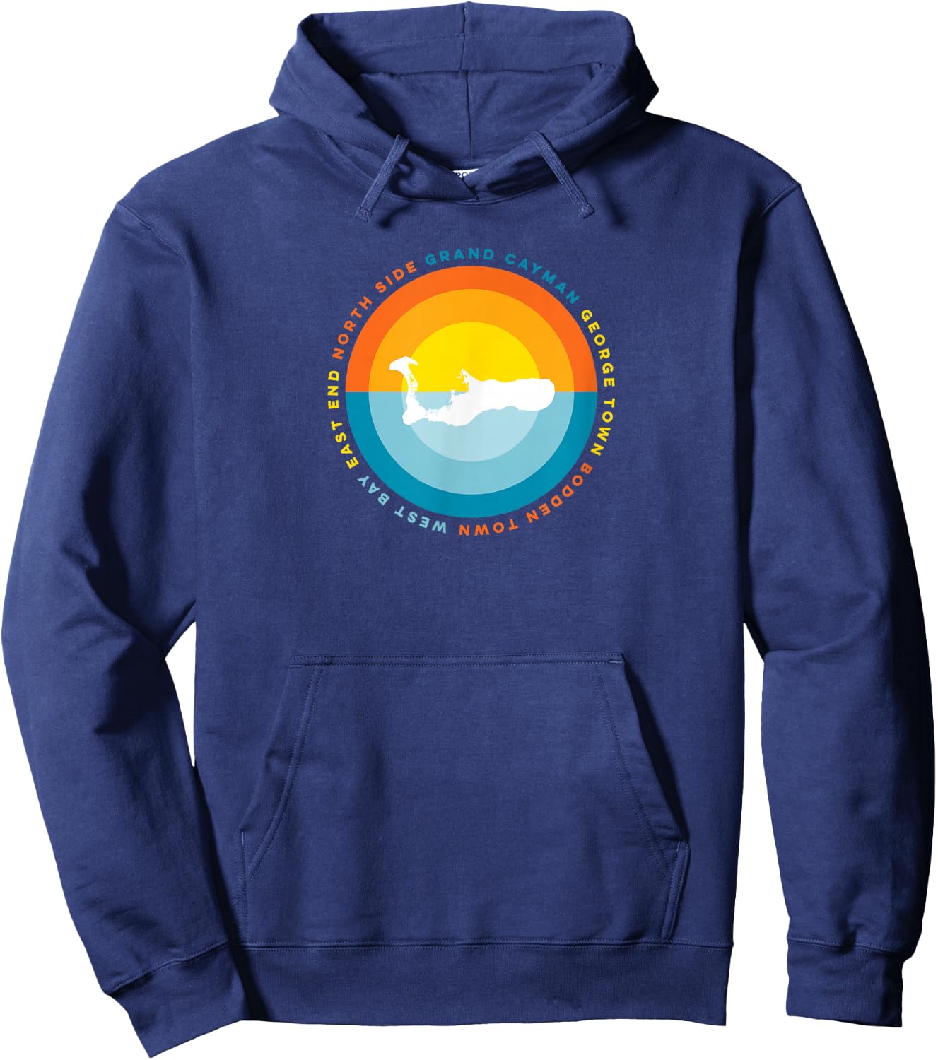 Cayman Islands Grand Cayman Sunset Graphic T Hoodie - Hoodie | Navy