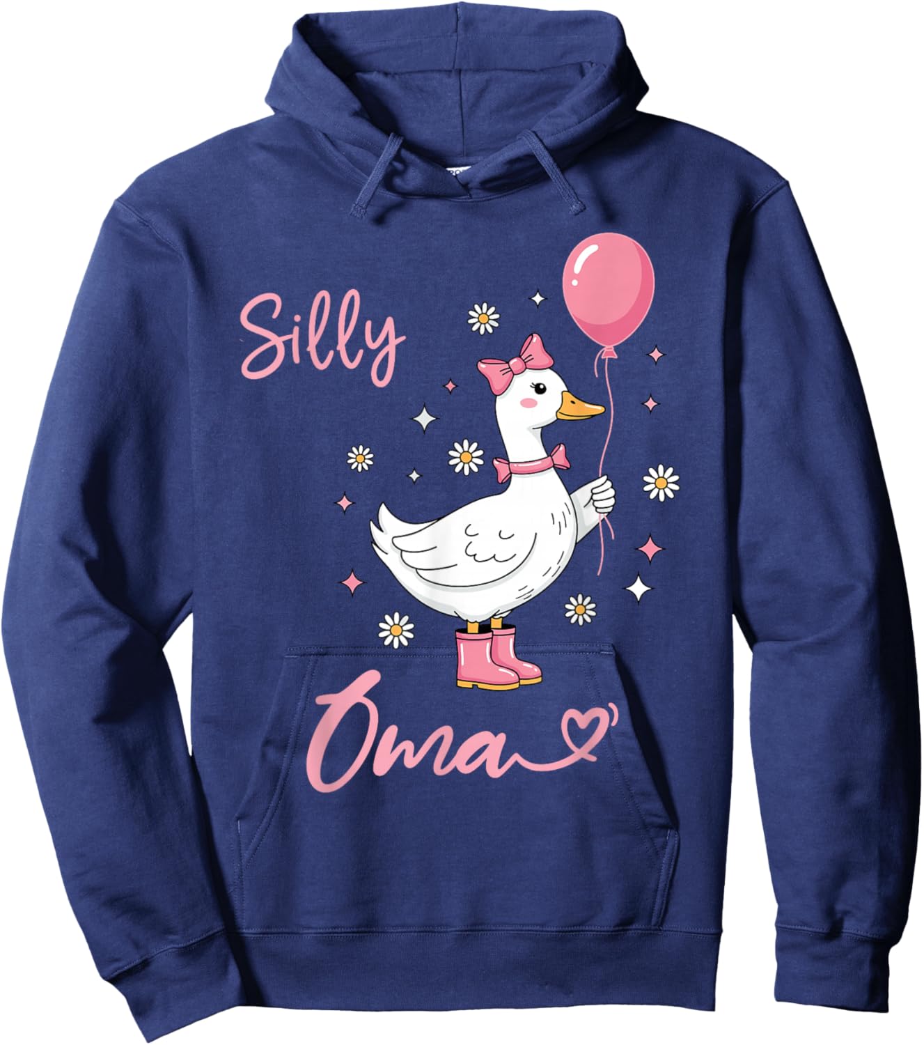 Silly Oma Cute Goose Grandmother Family Matching Birthday Hoodie - Hoodie | Navy