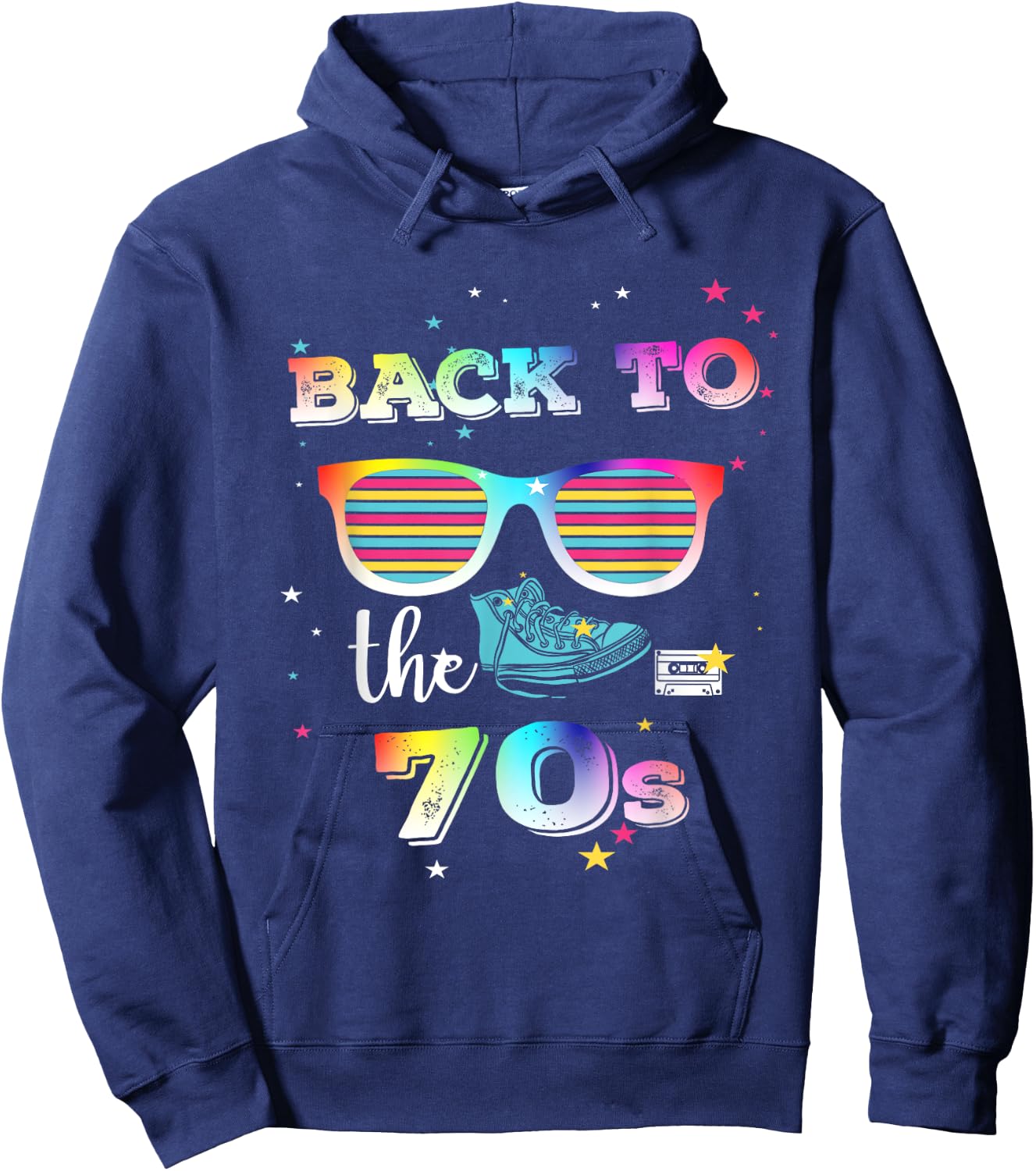 Back To The 70s Retro Seventies Hoodie - Hoodie | Navy