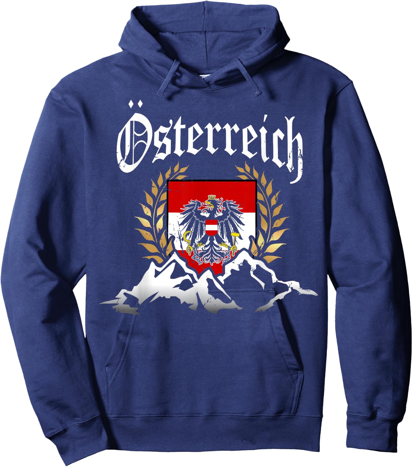 Austria Oesterreich with alps mountains men and women Hoodie - Hoodie | Navy